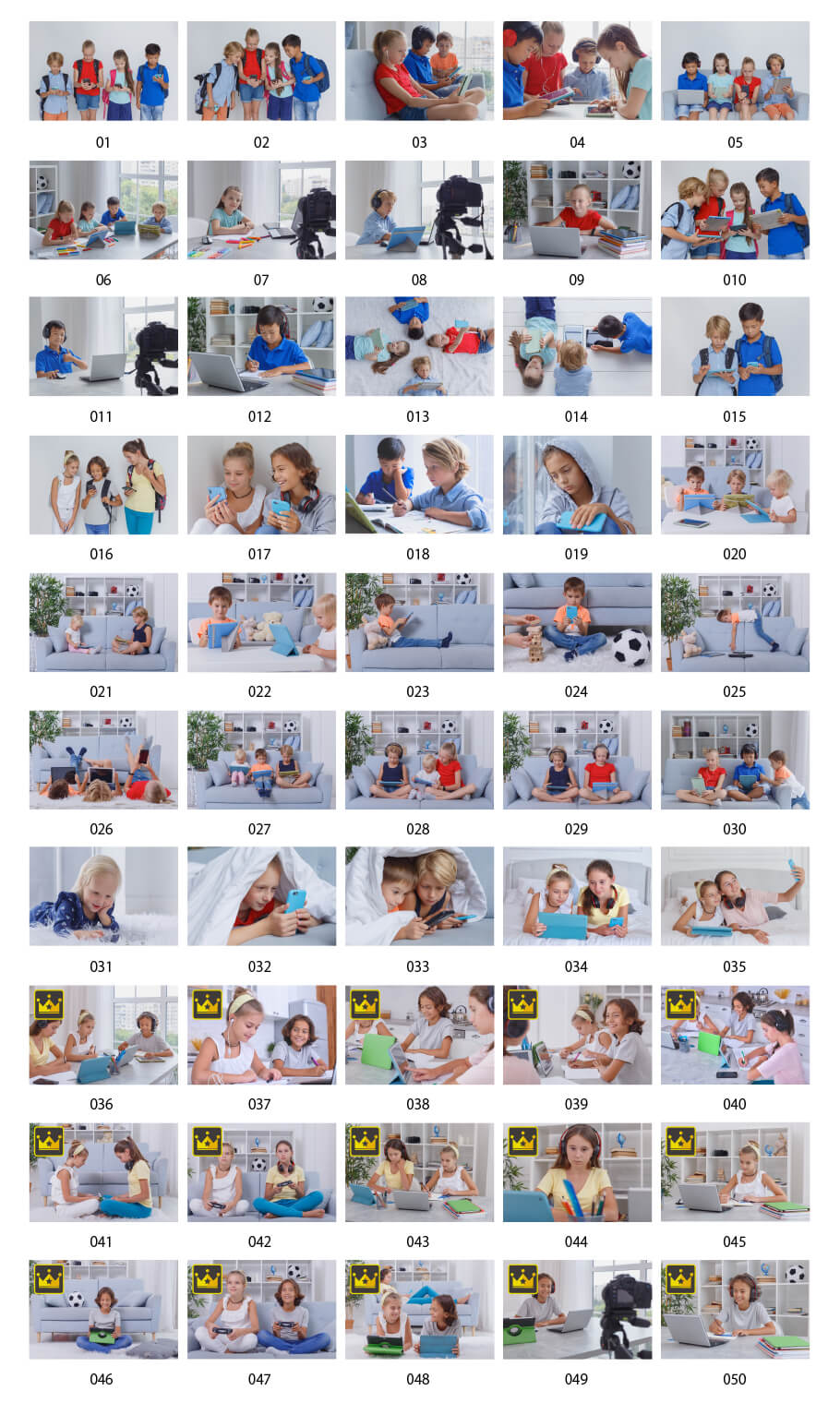 Pictures of children using gadgets